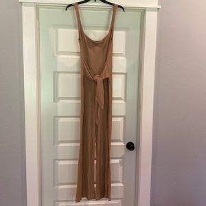 Reformation// tan jumpsuit, size M